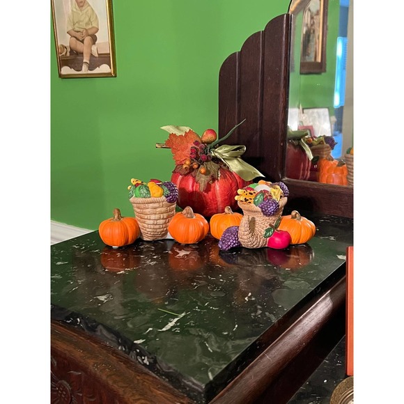 Partylite Harvest Time Cornucopia Taper Candle Holders  Thanksgiving Table Decor - Picture 2 of 10